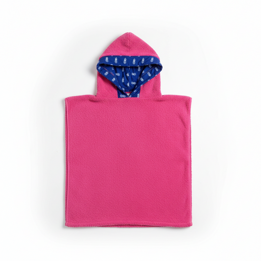 Poncho Towel Fushia/Navy Pineapple