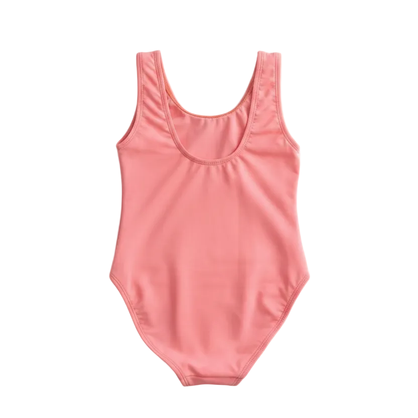 Pink leotard back view white background