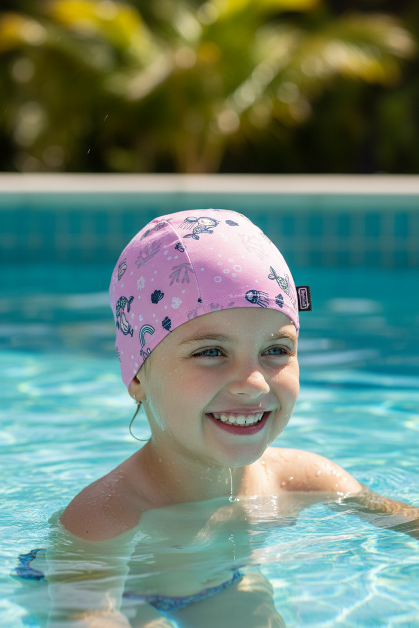 Pink Mermaid Swim Cap - Kids Lifestyle