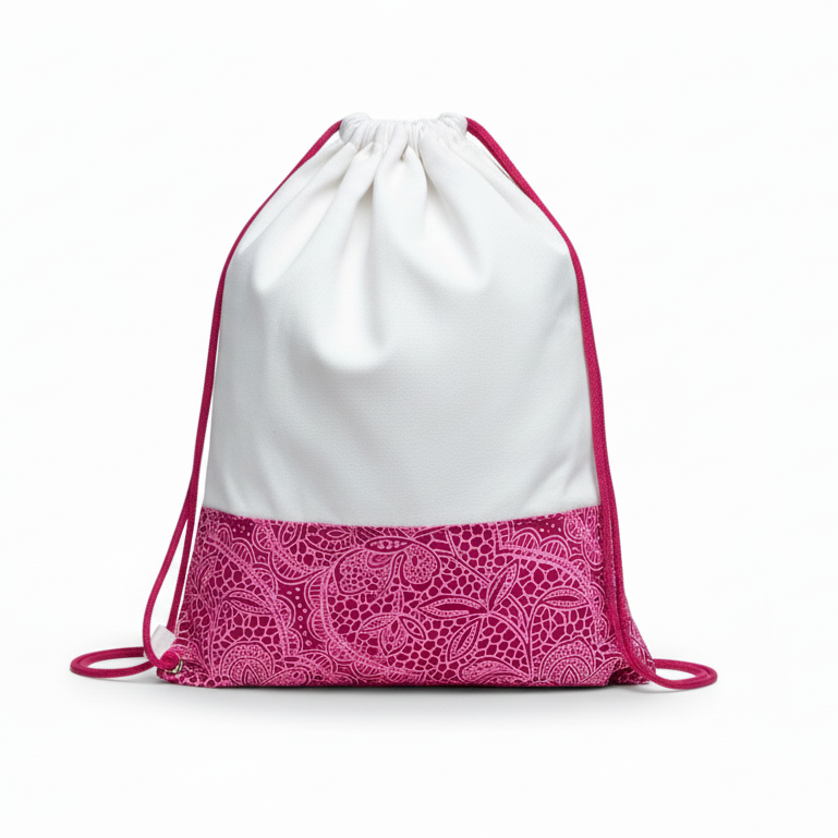 Pink paisley bag front view