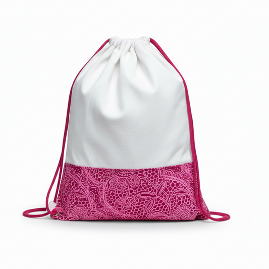 Pink paisley bag front view