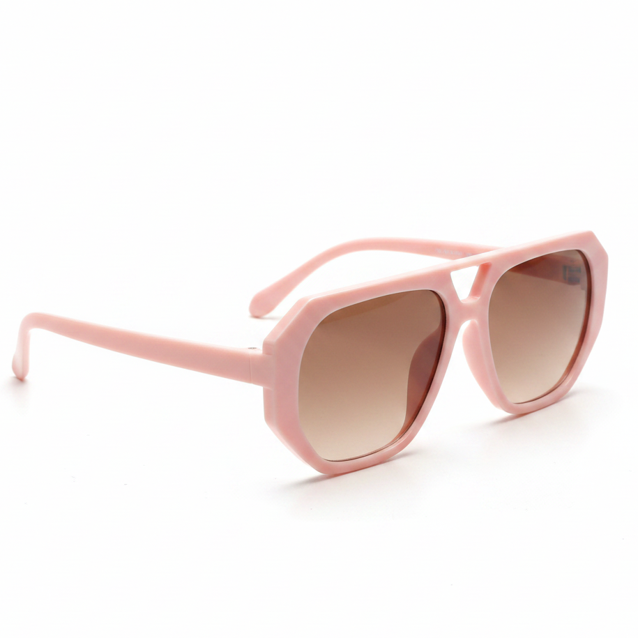 Pink Square Aviator Sunglasses – White Background
