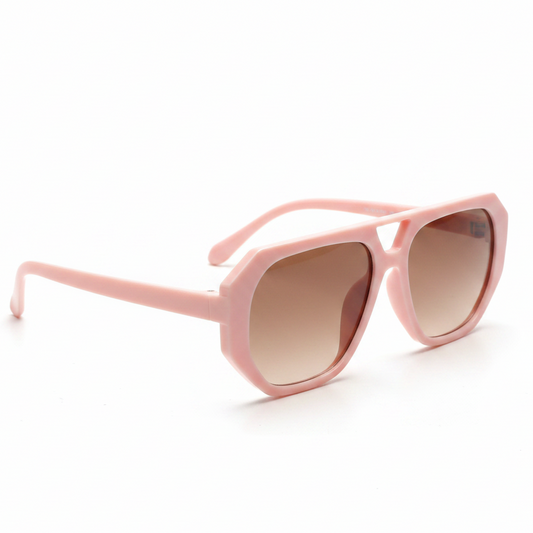 Pink Square Aviator Sunglasses – White Background