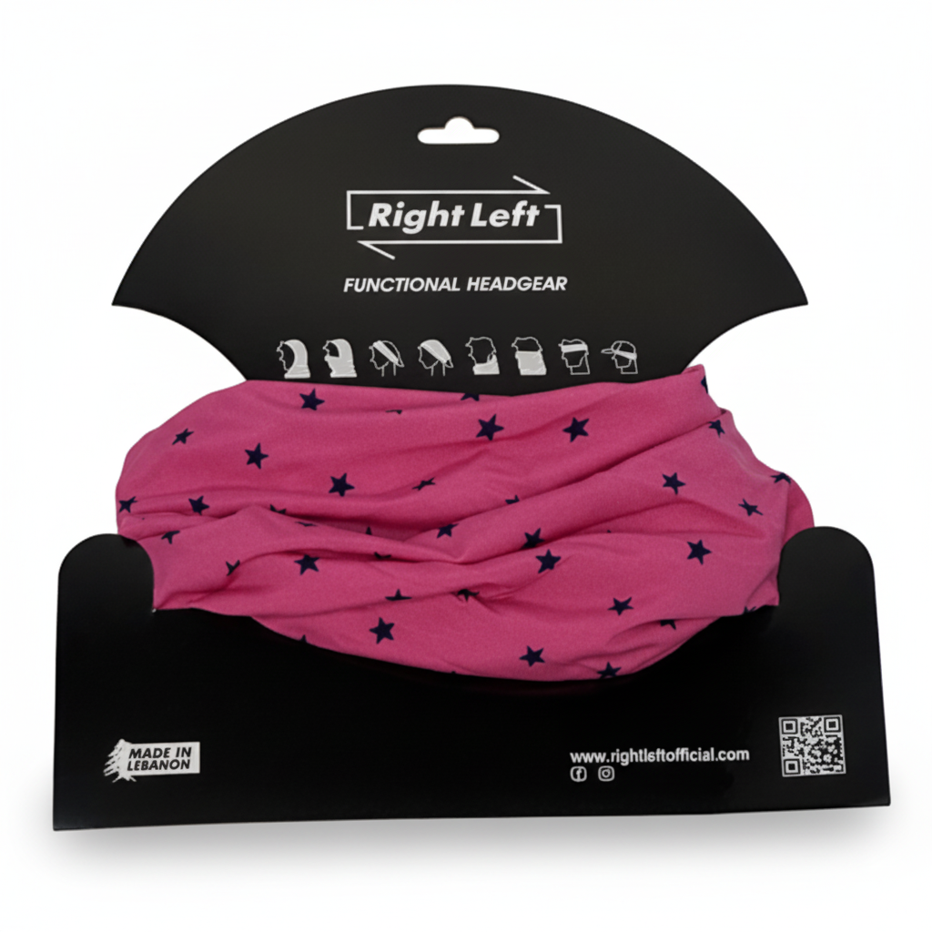 Pink stars headgear on white background