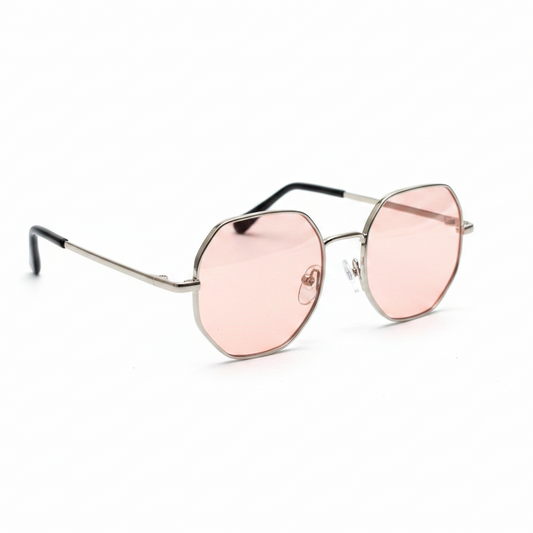 Pink Sunglasses on White Background