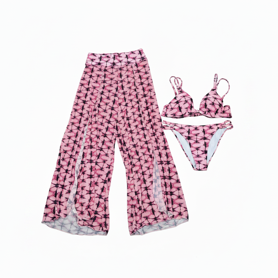 Swimsuit (Maillot) Three-Pieces Pink/Fushia