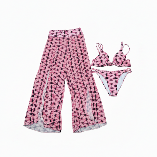 Swimsuit (Maillot) Three-Pieces Pink/Fushia