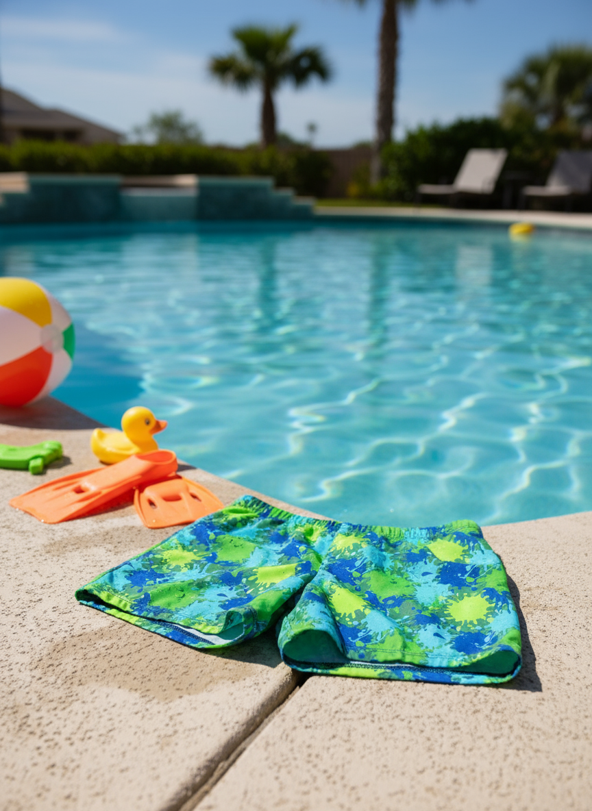 Boys swim short Paint Blue