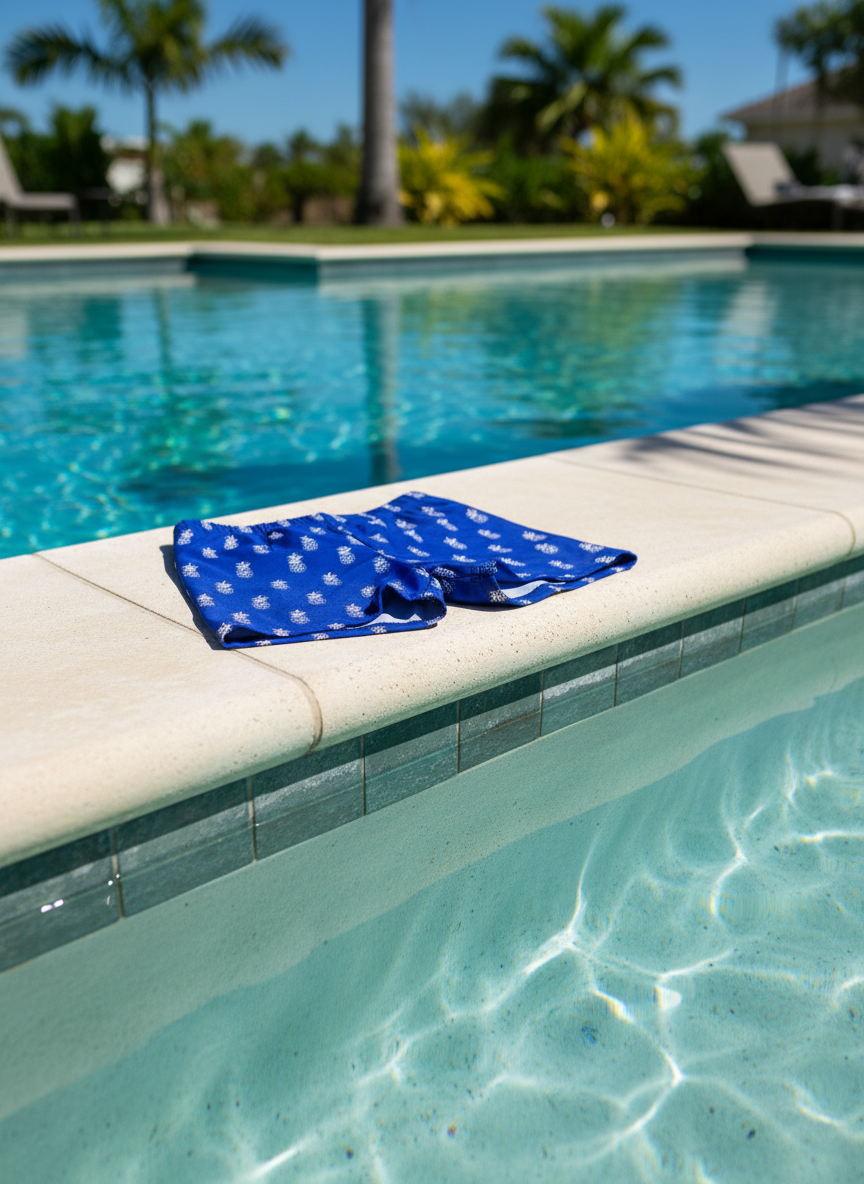 Boys swim short Pineapple Blue