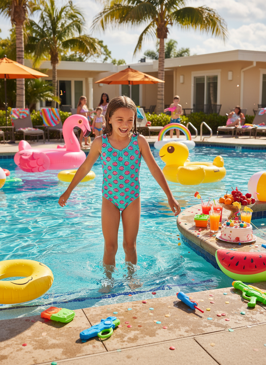 Swimsuit (Maillot) One-Piece - Medallion Blue