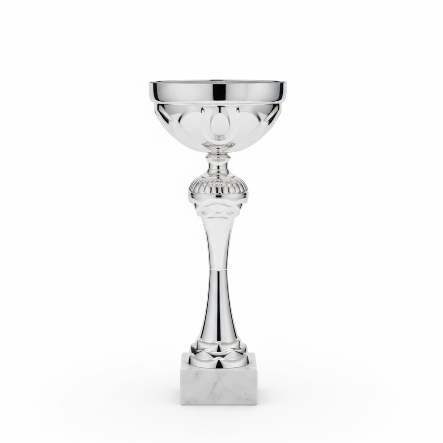 Product photo with white background - silver trophy