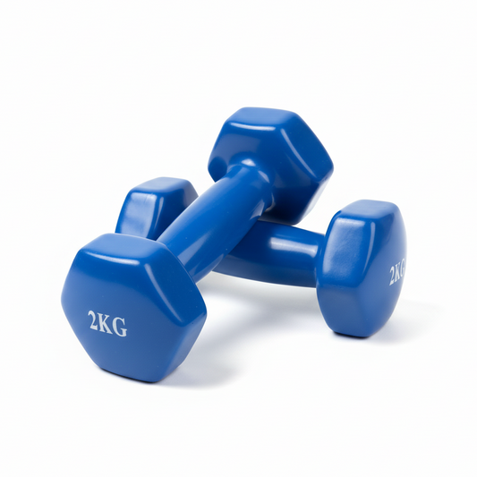 Professional blue dumbbells photo