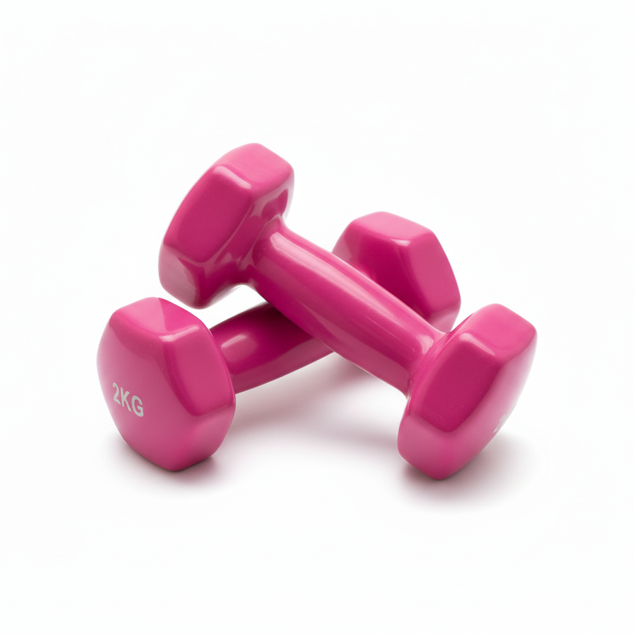 Professional pink dumbbells photo