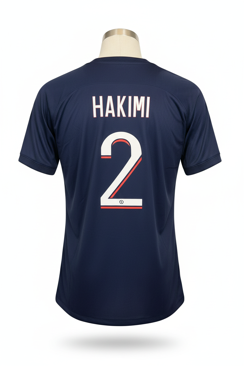 PSG HAKIMI #2 Back - Ghost Mannequin White Background