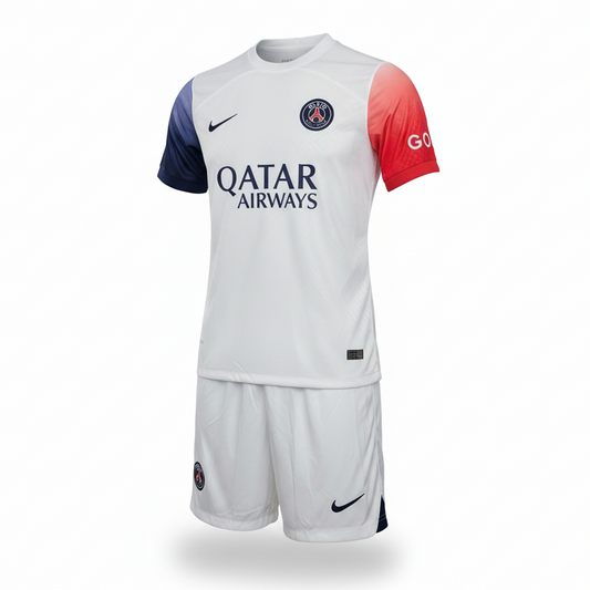 PSG White Away Kit - Ghost Mannequin White Background