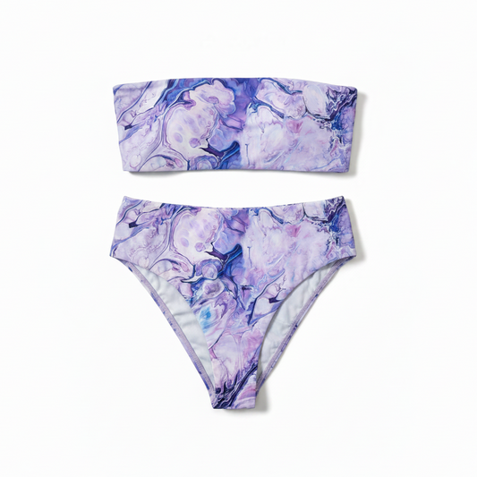 Swimsuit (Maillot) Two-Pieces Lavender Marble