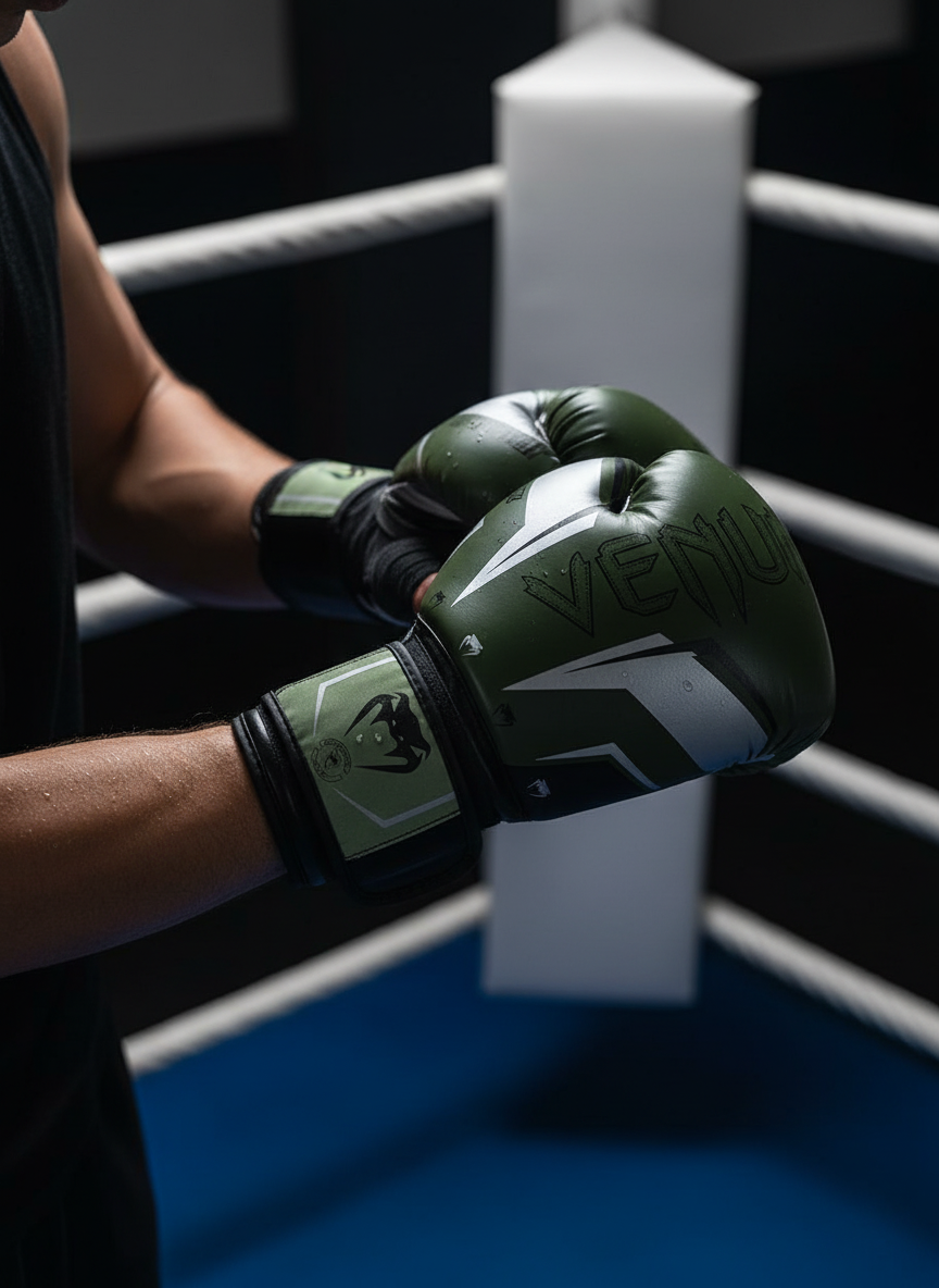 Venum Boxing Gloves color green
