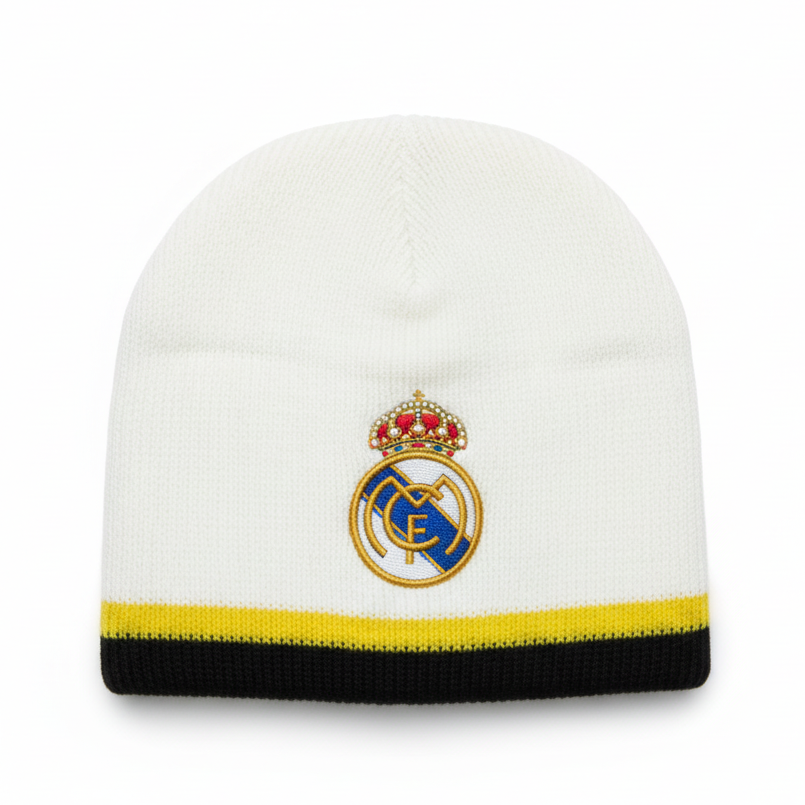 Real Madrid beanie with white background