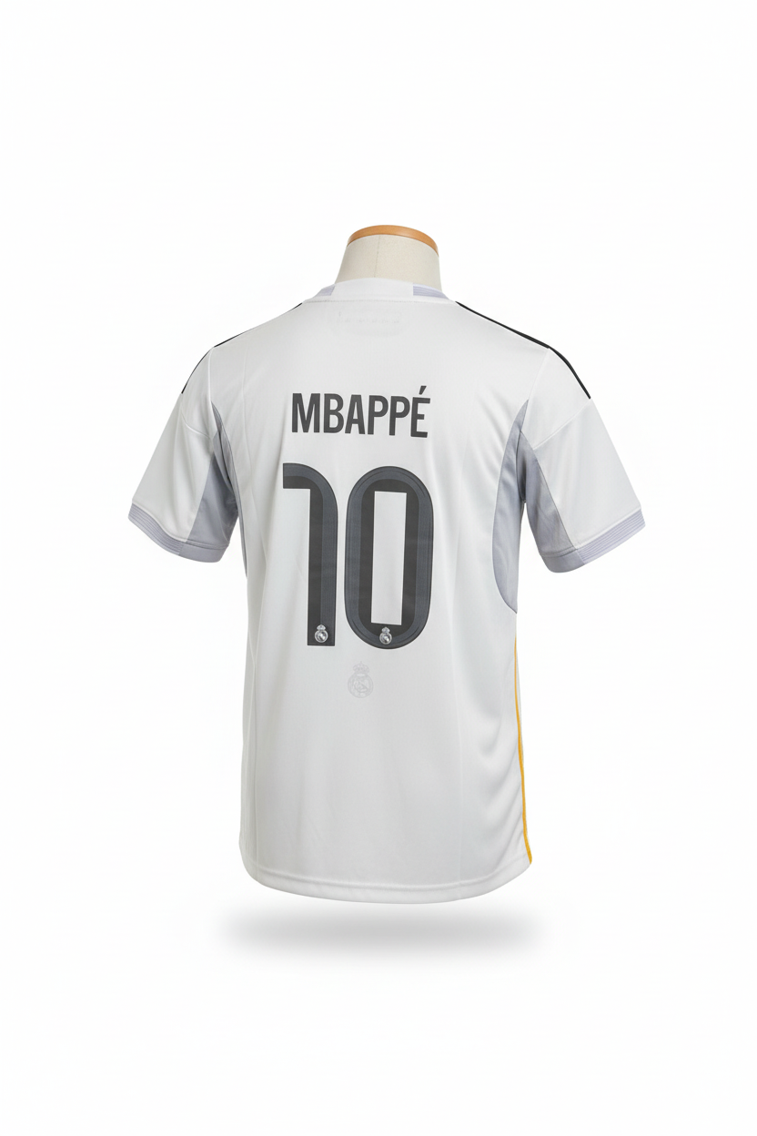 Real Madrid MBAPPÉ #10 Back - Ghost Mannequin White Background