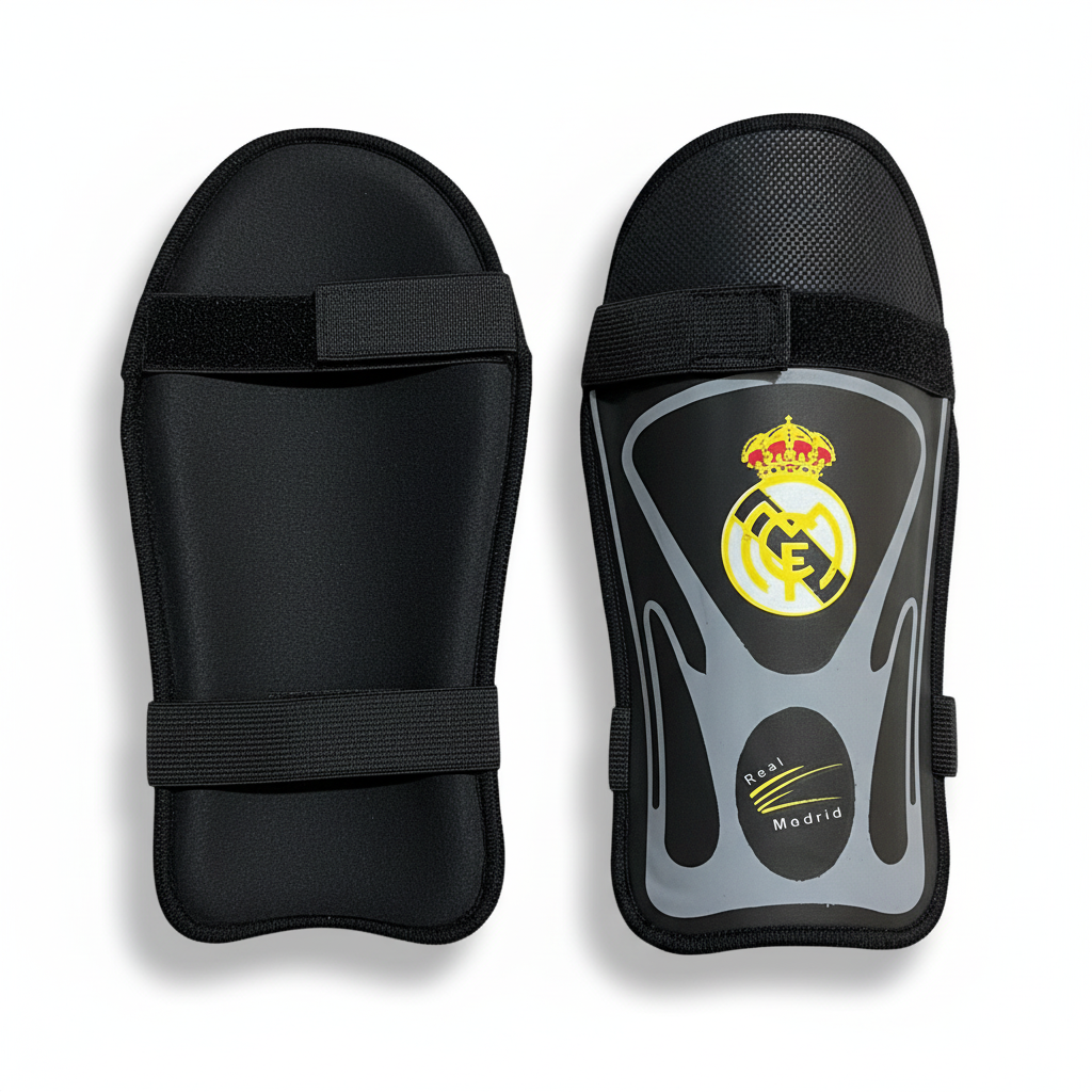 Real Madrid Shin Guards White Background