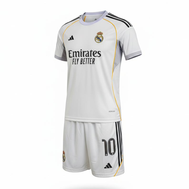 Real Madrid White Home Kit #10 - Ghost Mannequin White Background