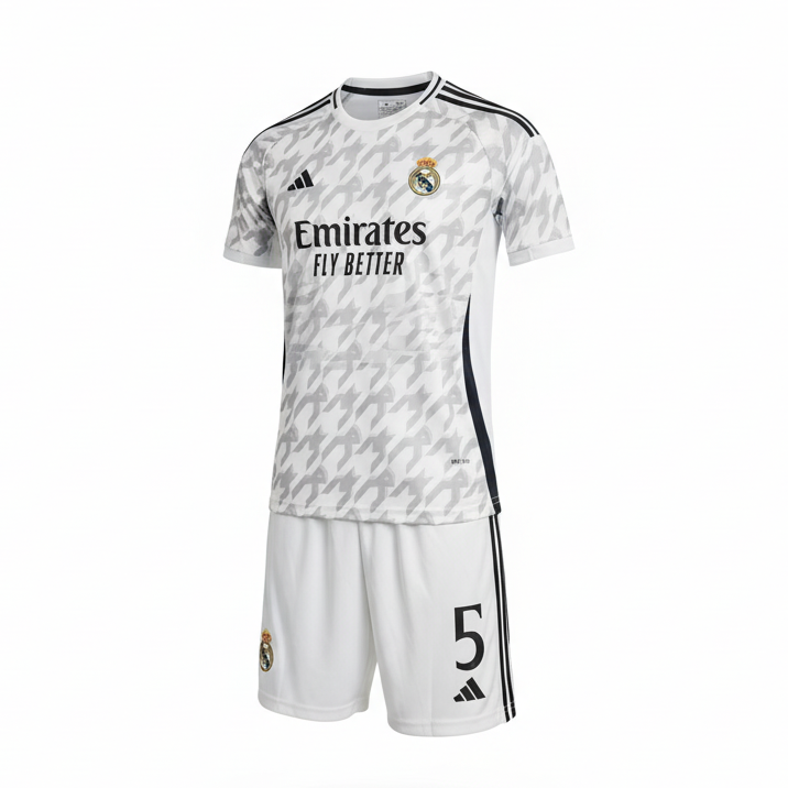 Real Madrid White Home Kit #5 - Ghost Mannequin White Background