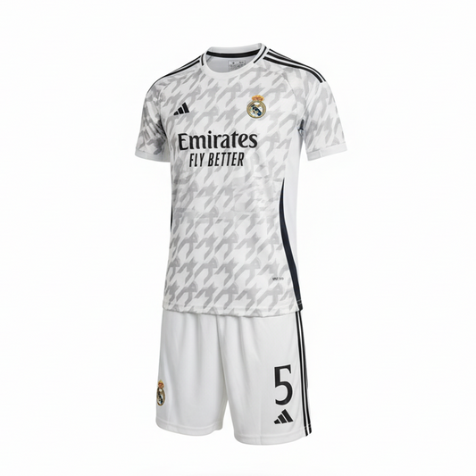 Real Madrid White Home Kit #5 - Ghost Mannequin White Background