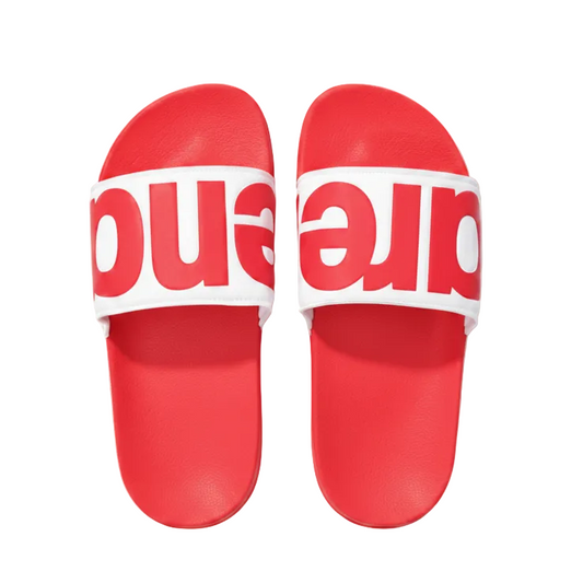 Red Arena slides on white background