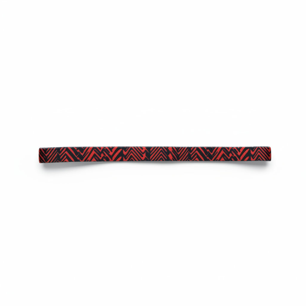 Red Black Zigzag Headband Square White Background