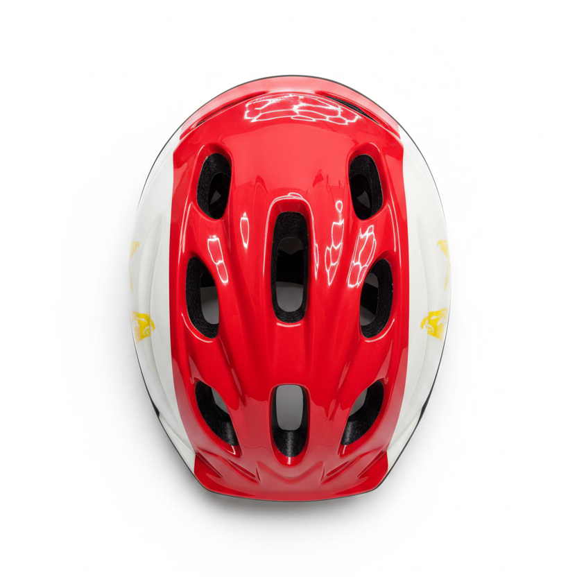 Red helmet with white background