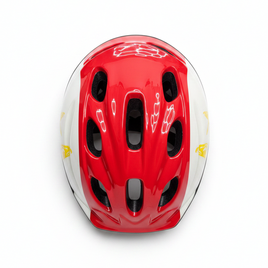 Red helmet with white background