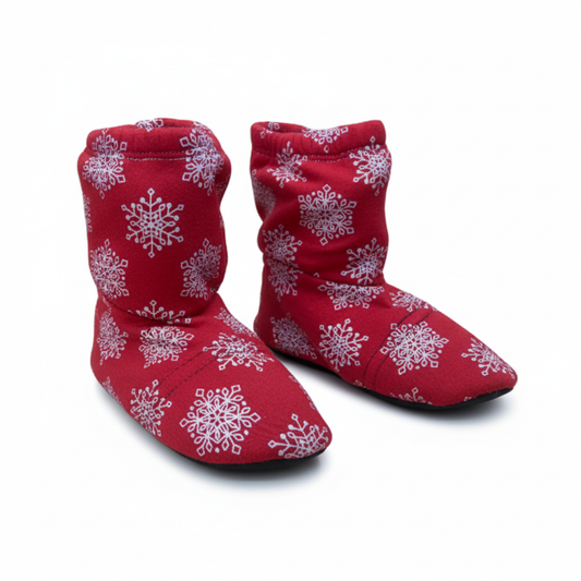 Red snowflake slippers without plastic bag