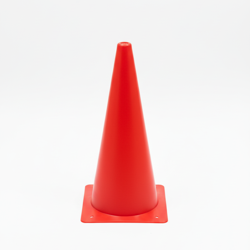 Red training cone white background