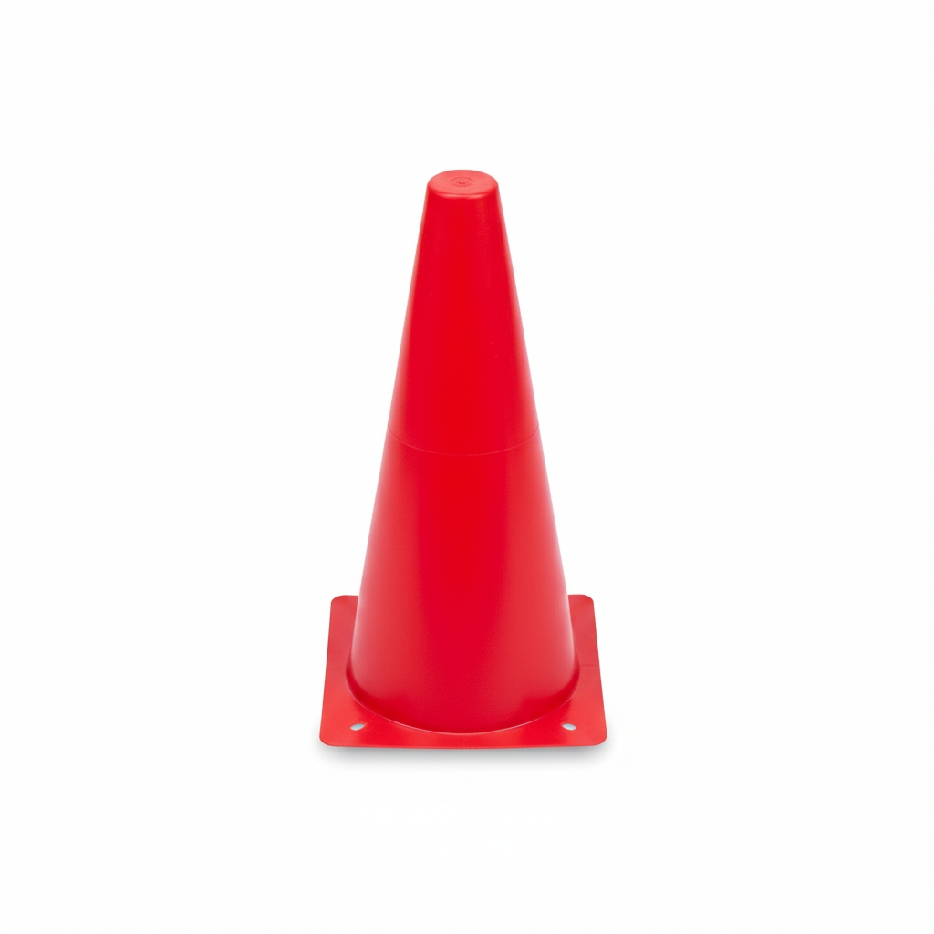 Red training cone white background