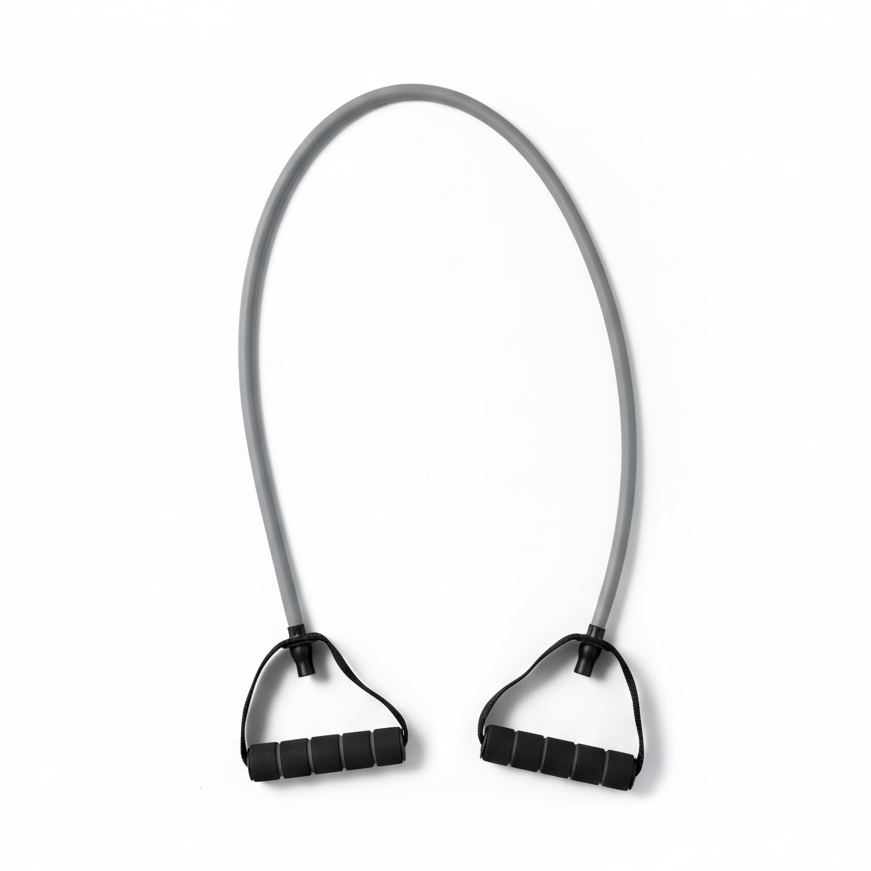 Resistance Tube with Handles on White Background