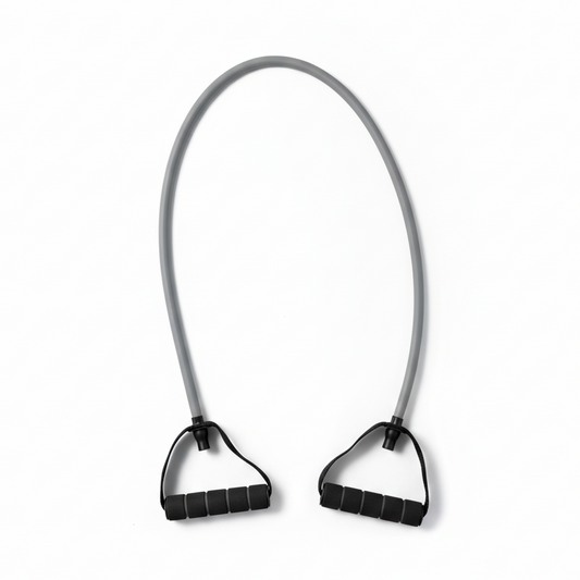 Resistance Tube with Handles on White Background