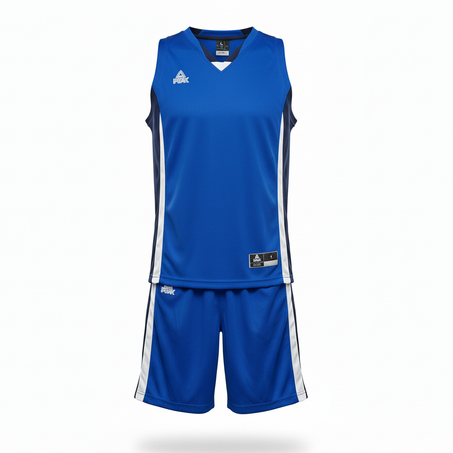 Royal blue basketball uniform without mannequin