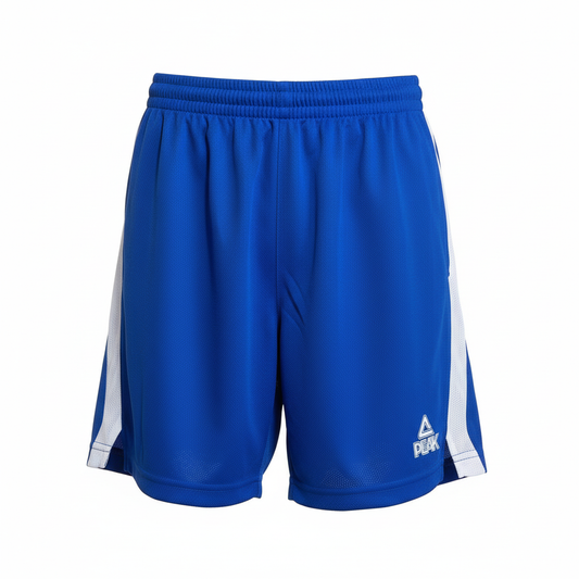 Royal blue PEAK shorts on mannequin with white background