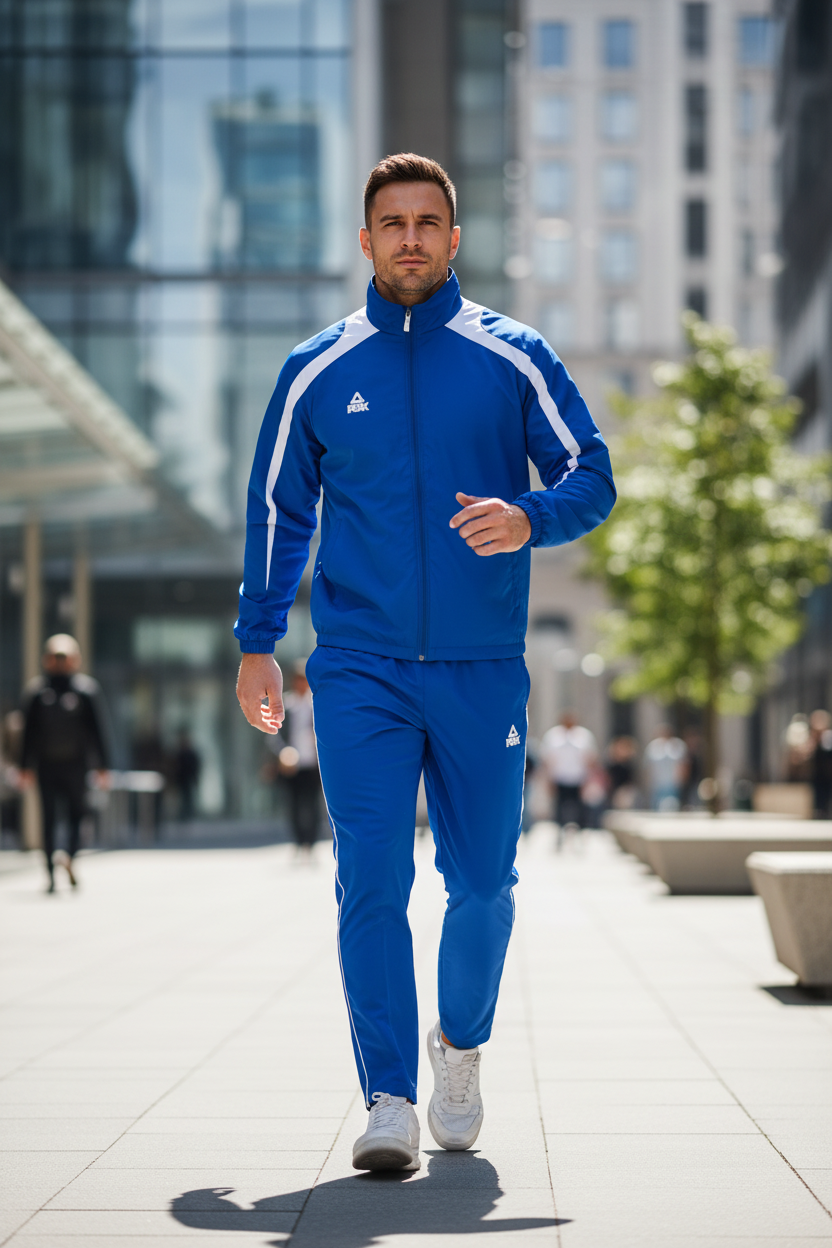 Royal Blue Peak Tracksuit Lifestyle Photo