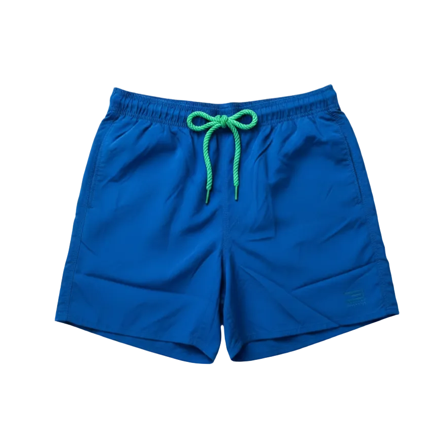 Royal blue shorts with pistachio rope