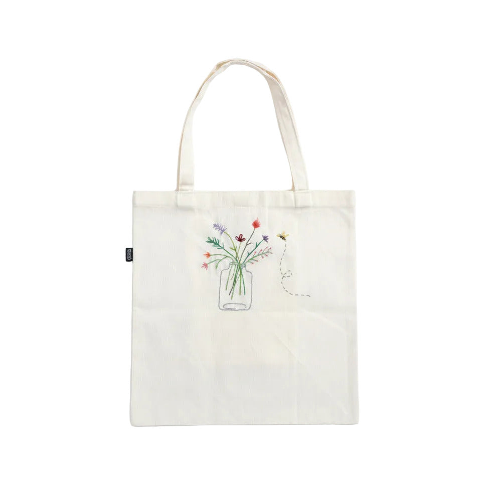 Tote Bag Off/White Floral Bouquet