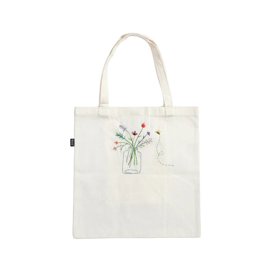 Tote Bag Off/White Floral Bouquet