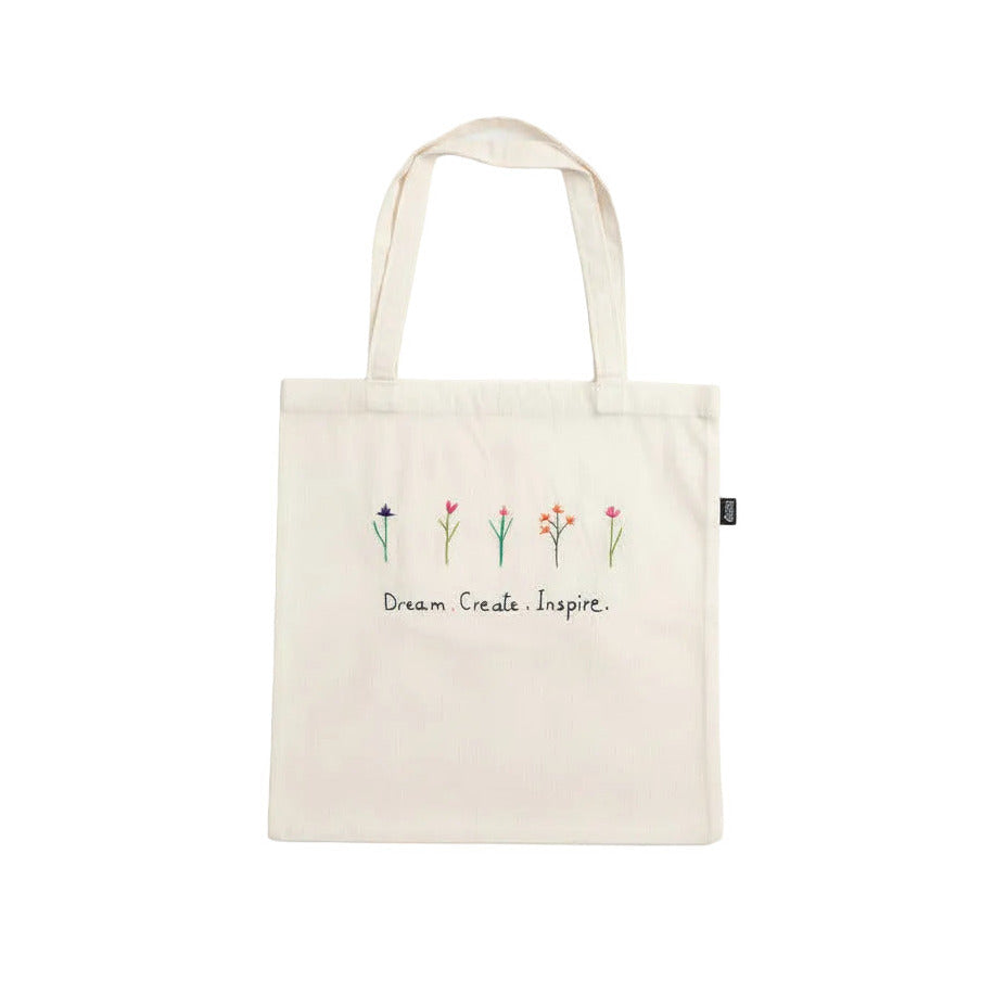 Tote Bag  5 Flowers DREAM CREATE INSPIRE