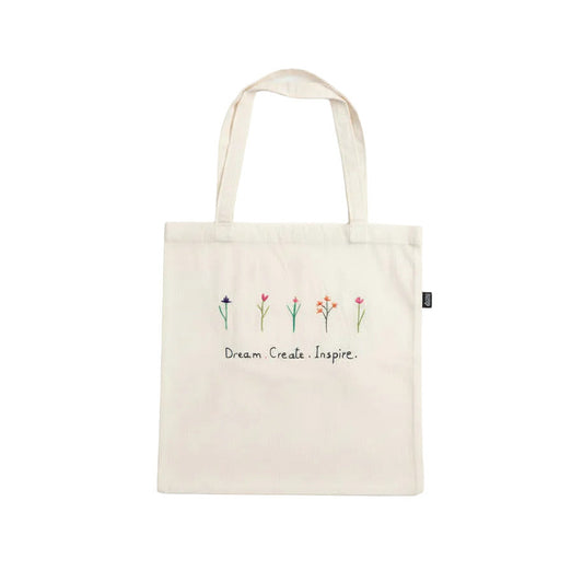 Tote Bag  5 Flowers DREAM CREATE INSPIRE