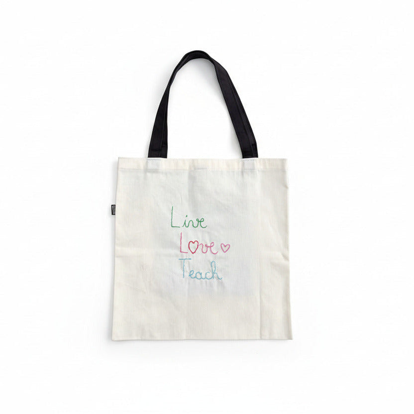 Tote Bag Off/White LIVE LOVE TEACH