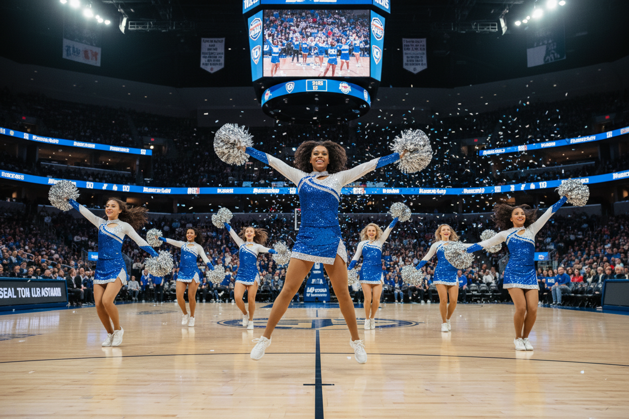 Silver Pom-Poms Cheerleading Team Lifestyle