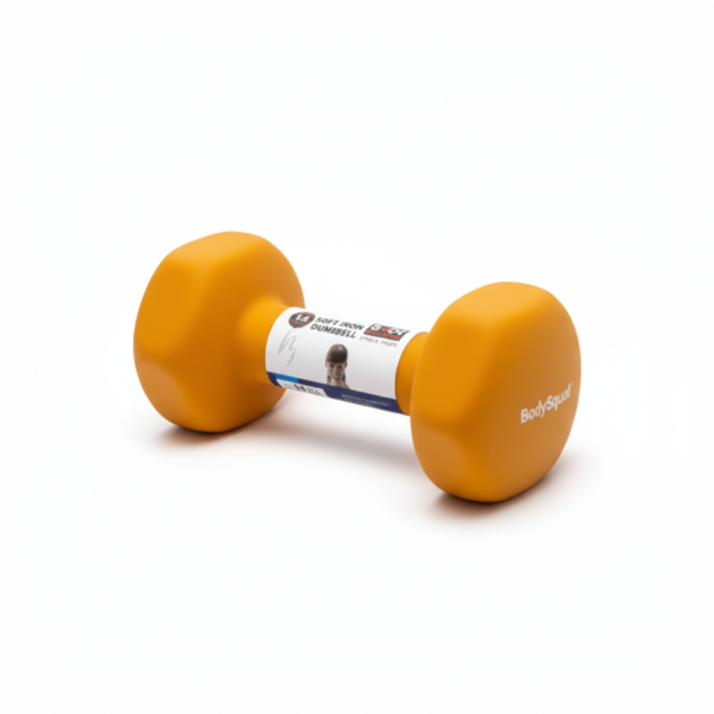 Single orange neoprene dumbbell