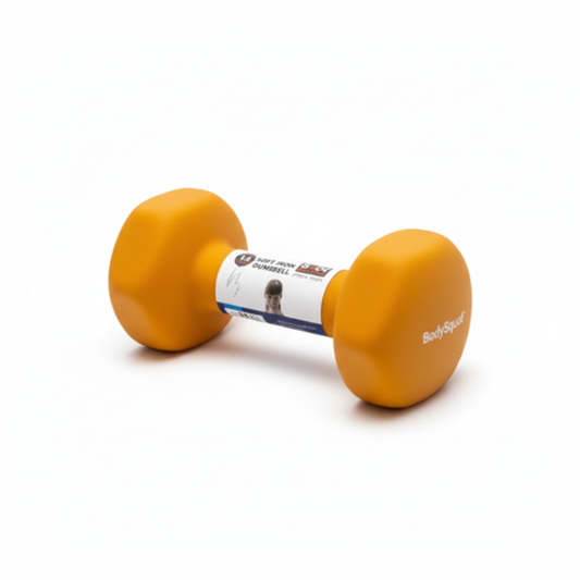 Single orange neoprene dumbbell
