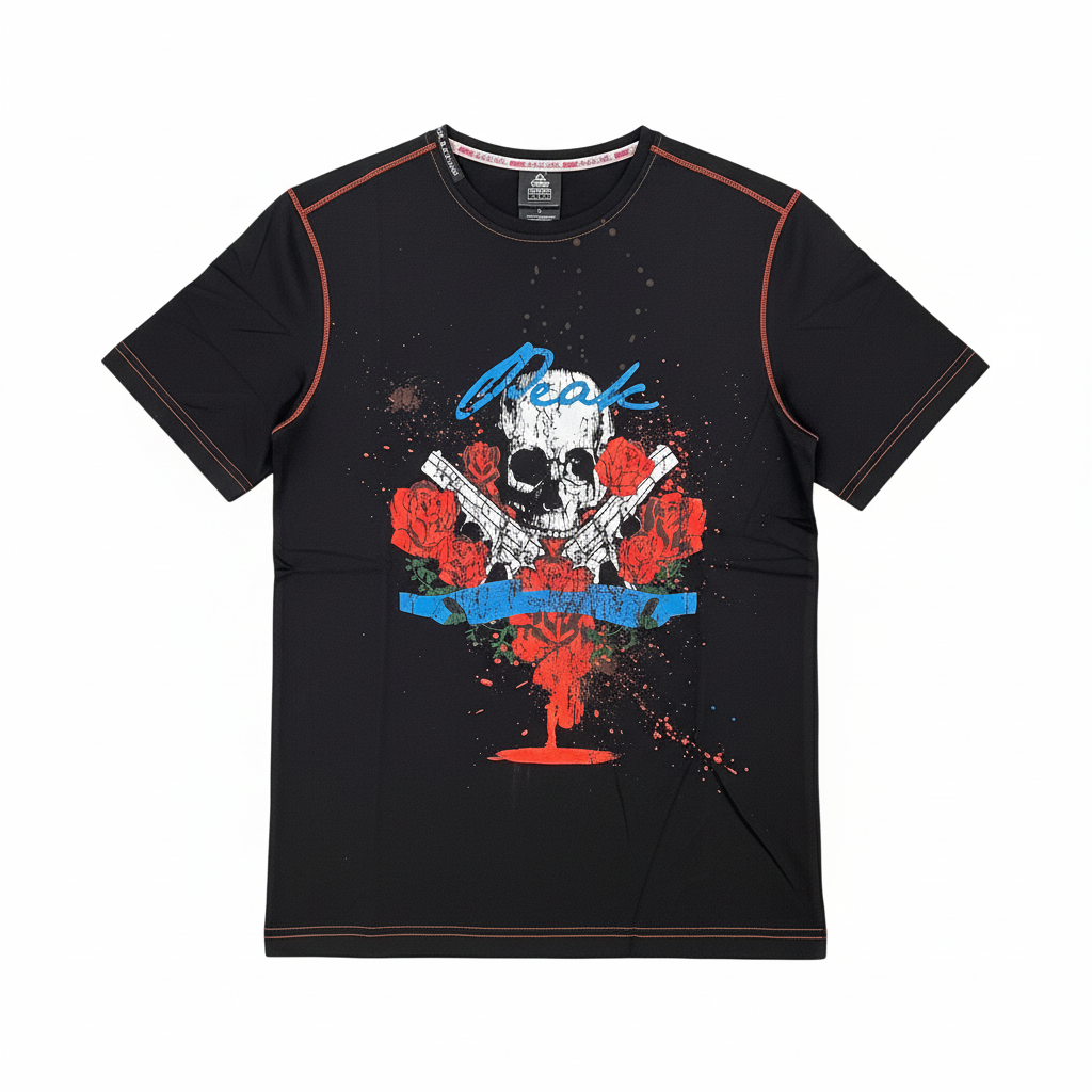 Skull and Guns T-Shirt White Background Square