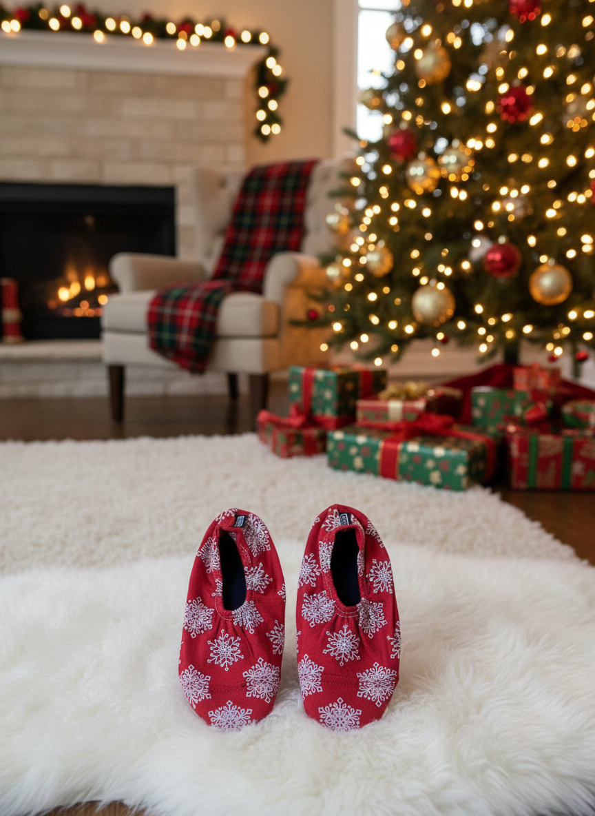 Flexy Slips Lycra Snowflake Red